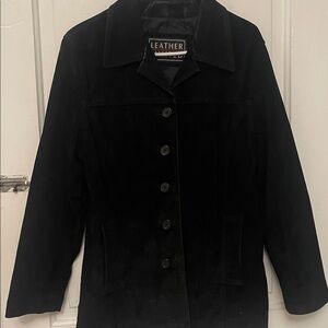 Black women’s suede leather Jacket. Vintage.